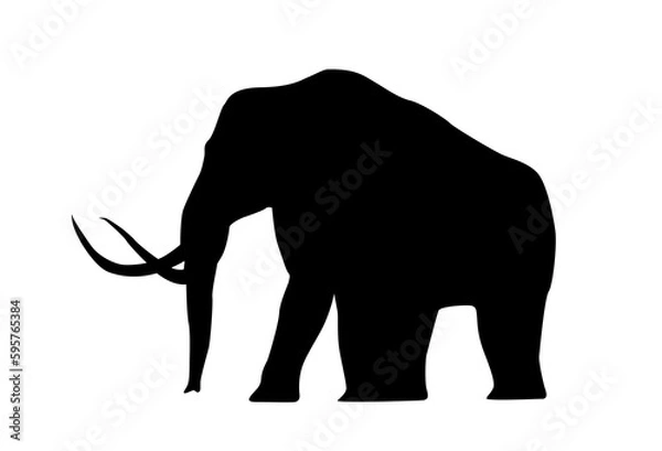 Obraz mammoth silhouette on a white background