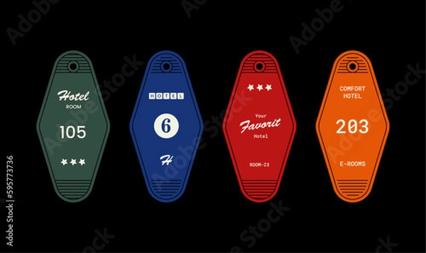 Obraz Hotel Rooms Keychain Vector