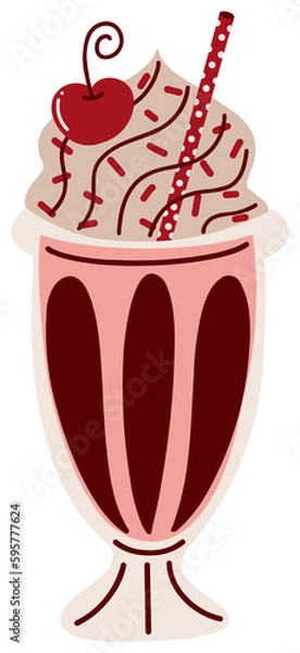 Fototapeta Stylized Classic Milkshake