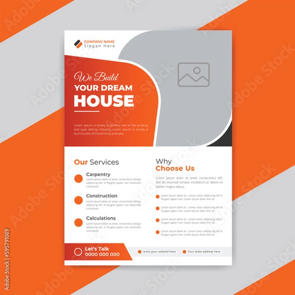 Fototapeta Construction flyer template design