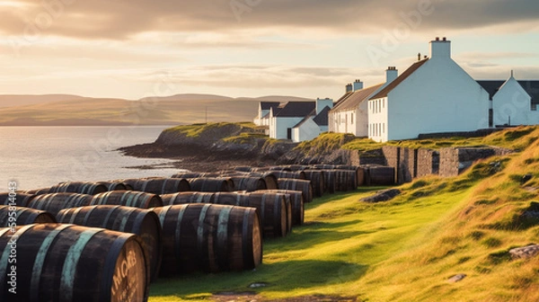 Obraz distillery islay island scotland Generated AI