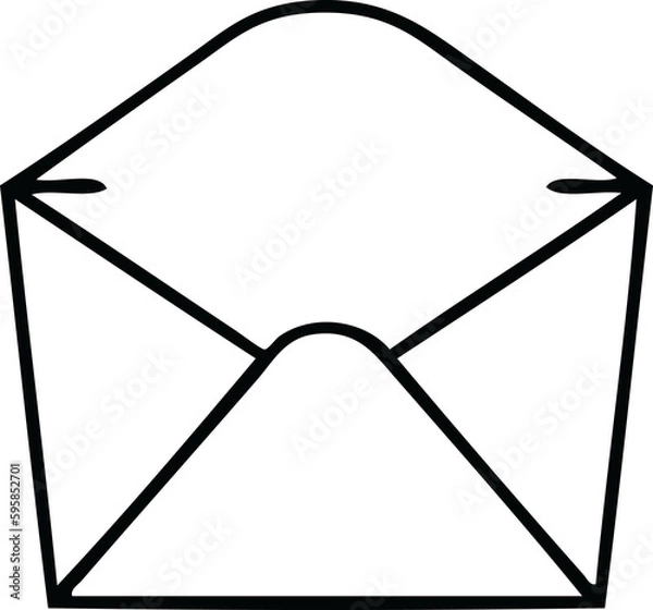 Fototapeta line drawing quirky cartoon envelope