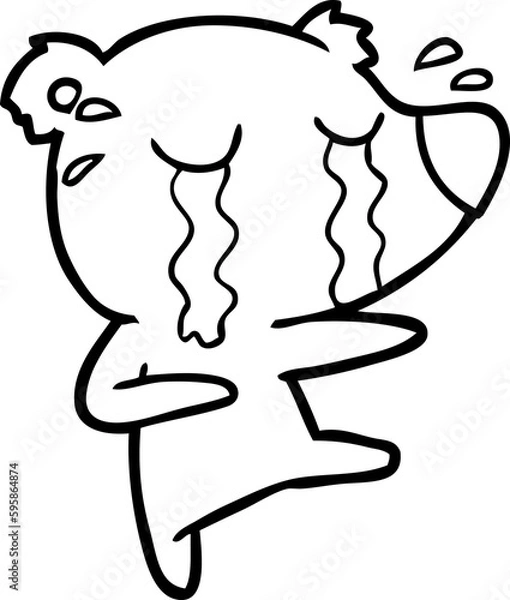 Fototapeta cartoon crying bear