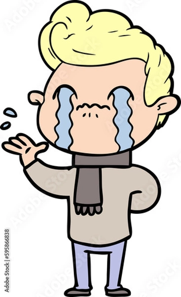 Fototapeta cartoon man crying