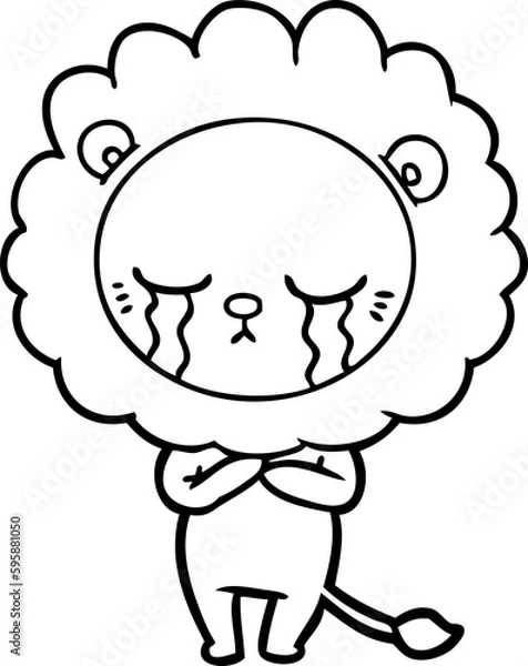 Fototapeta crying cartoon lion