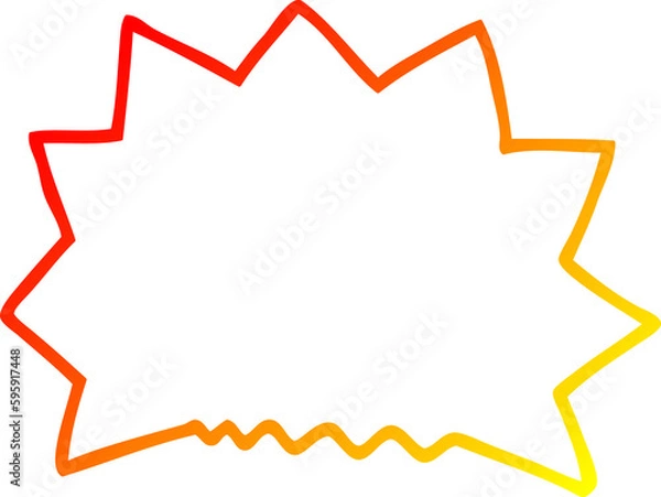 Obraz warm gradient line drawing of a cartoon big  bang explosion
