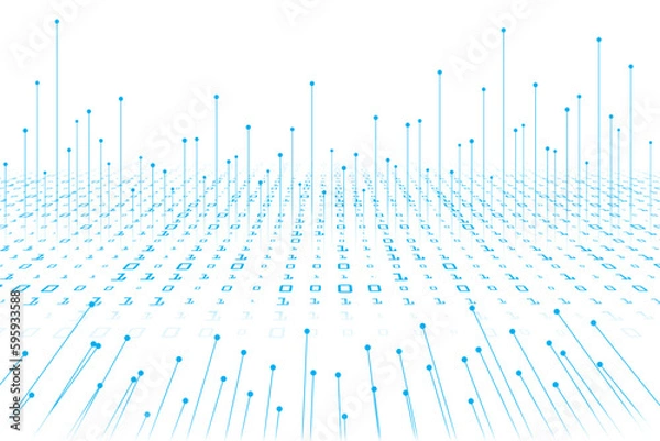 Obraz cyber security and protection by binary code technology abstract.