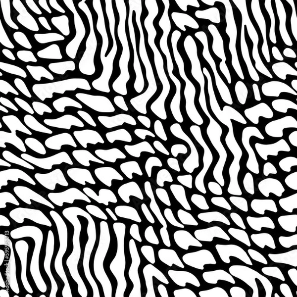 Fototapeta Vector Optical Illusion Black and White Seamless Pattern.  Mesmerizing vector optical illusions with black and white seamless patterns.