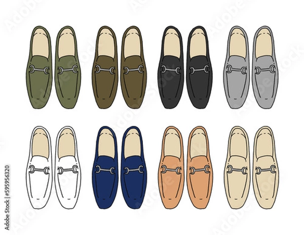 Fototapeta ローファーのイラストセット