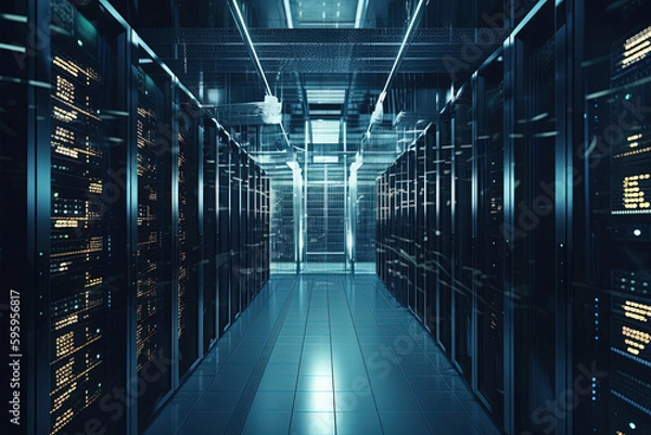 Fototapeta Data server center background, digital hosting
