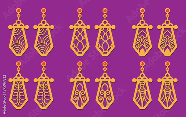 Obraz Decorative Earrings Laser Cut design, 