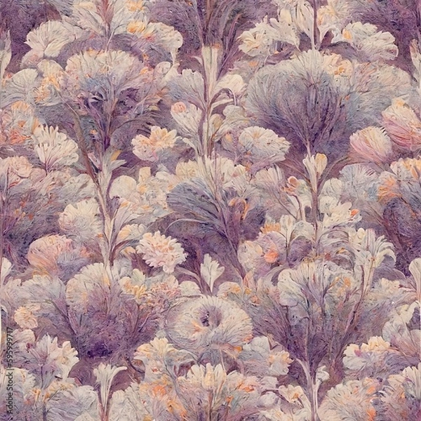 Obraz Wallpaper Design with Seamless Victorian Floral Motif (ai generated)