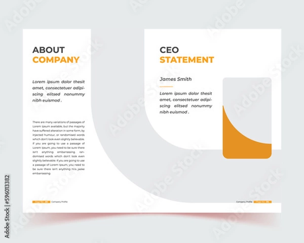 Fototapeta banner design, social media, corporate company profile brochure template design, any templete vector, Company profile brochure template layout, yellow color shape template design, book cover design