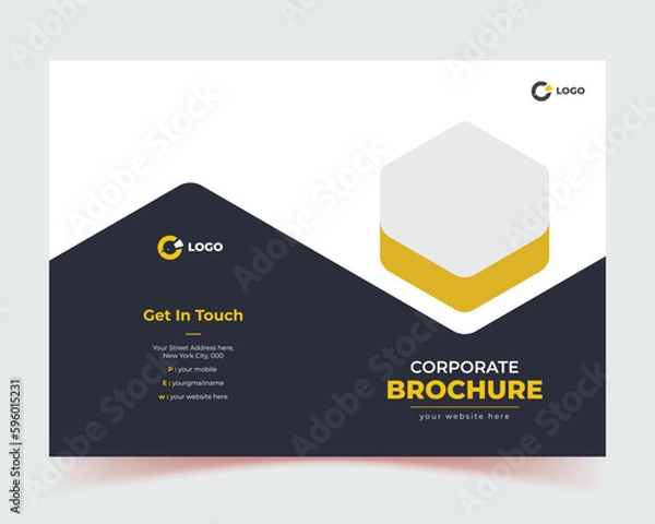 Fototapeta Presentation template. Book cover design. Abstract composition, corporate company profile brochure template design, Vector illustration. and header