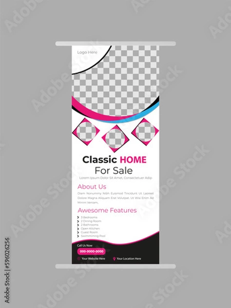 Fototapeta Roll-up banner design template 