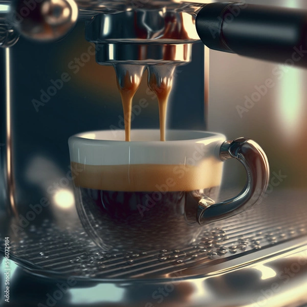 Obraz cup of coffee coffee machine