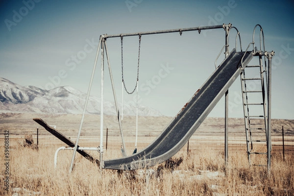 Fototapeta playground in the mountains
