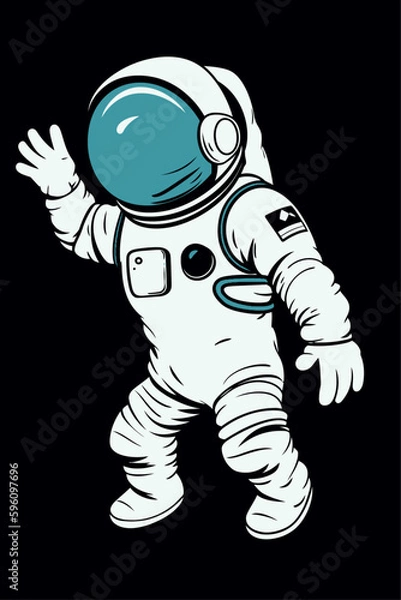 Obraz Astronaut waving hands in planetary space to control explore future science technology illustration