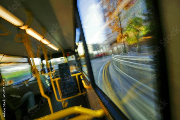 Obraz motion blur through bus
