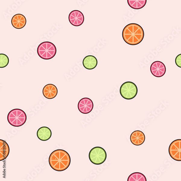 Obraz aesthetic citric fruit seamless pattern