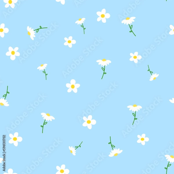 Obraz aesthetic daisies seamless pattern