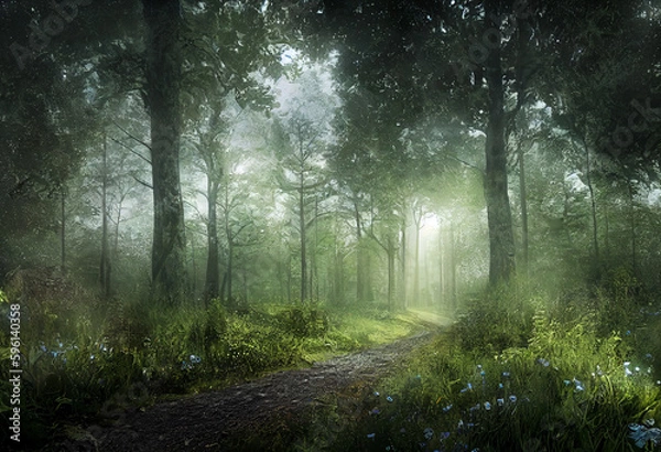 Fototapeta Nature Meets Technology: Digital Transformation for a Sustainable Future