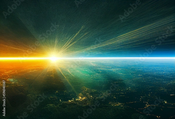 Fototapeta Nature Meets Technology: Digital Transformation for a Sustainable Future