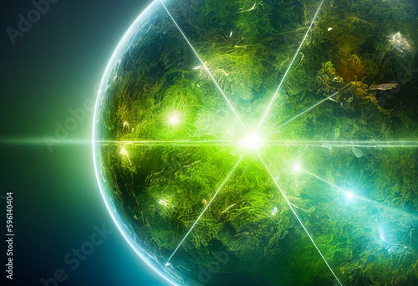 Fototapeta Nature Meets Technology: Digital Transformation for a Sustainable Future