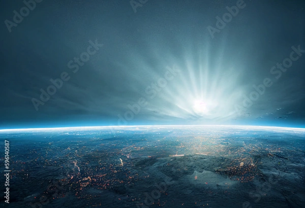 Fototapeta Nature Meets Technology: Digital Transformation for a Sustainable Future