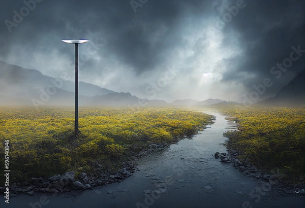 Fototapeta Nature Meets Technology: Digital Transformation for a Sustainable Future