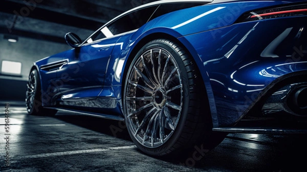 Fototapeta Stylish and Modern: Blue Luxury Car