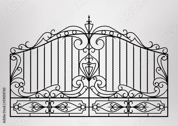 Obraz Forged gate. Vector EPS10.