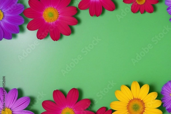Fototapeta Spring Flower Background with Spring Colors. Easter. Made with Generative AI.