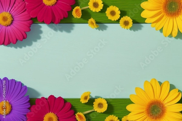 Fototapeta Spring Flower Background with Spring Colors. Easter. Made with Generative AI.
