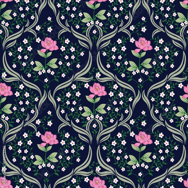 Fototapeta seamless geatmicals flower design pattern on background