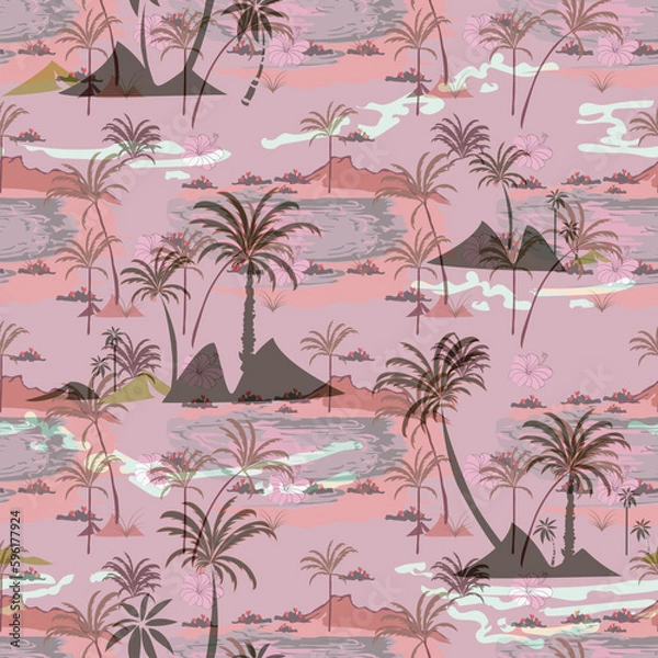 Fototapeta abstracted digital  flower and paisley   pattern on background