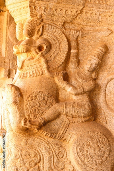 Fototapeta stone architecture of hindu temple
