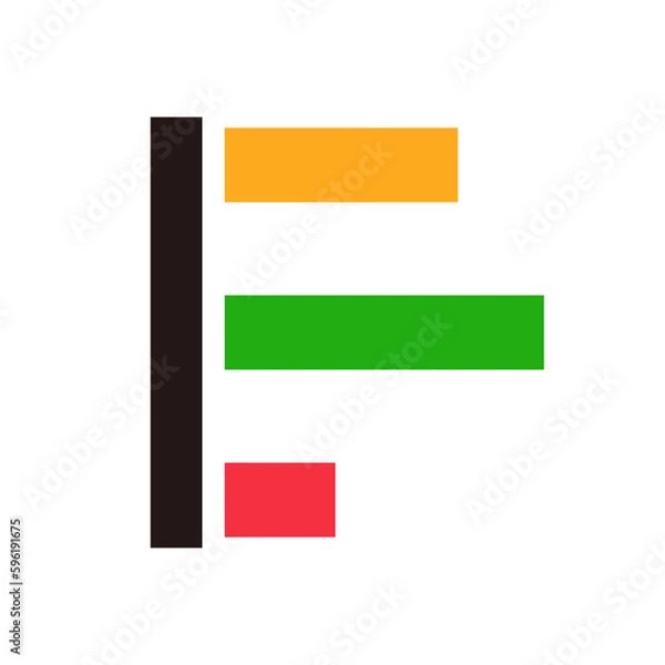 Fototapeta Colorful bar graph. Statistics icon. Vector.