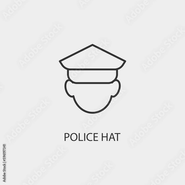 Obraz Police_hat vector icon illustration sign