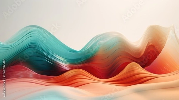 Obraz abstract colorful wave background generative ai