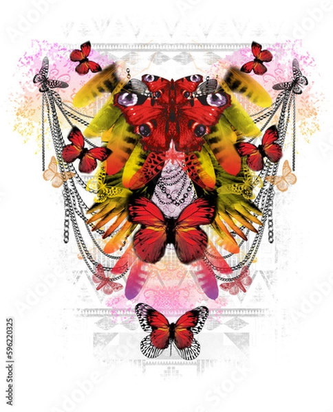 Fototapeta Abstract print design on plain base
