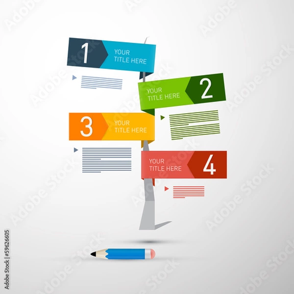 Fototapeta Vector Progress Steps for Tutorial, Infographics