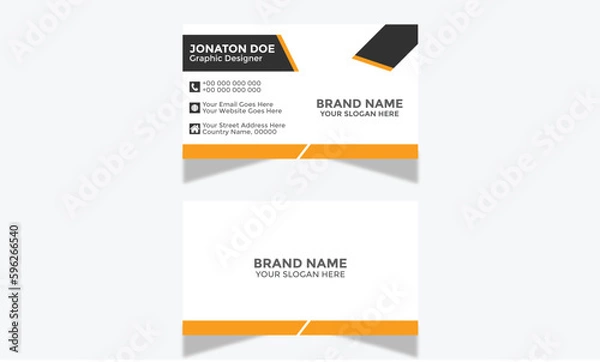 Fototapeta Modern Corporate and Creative Business Card Design Template Double-sided -Horizontal Name Card Simple and Clean Visiting  Card Vector illustration Colorful Business Card