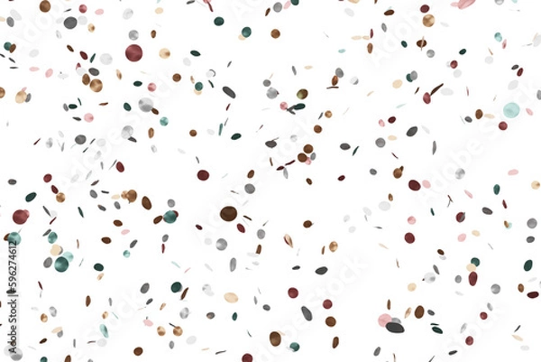 Fototapeta Round multicolored confetti for birthday party. Isolated, cut out. 3d rendering