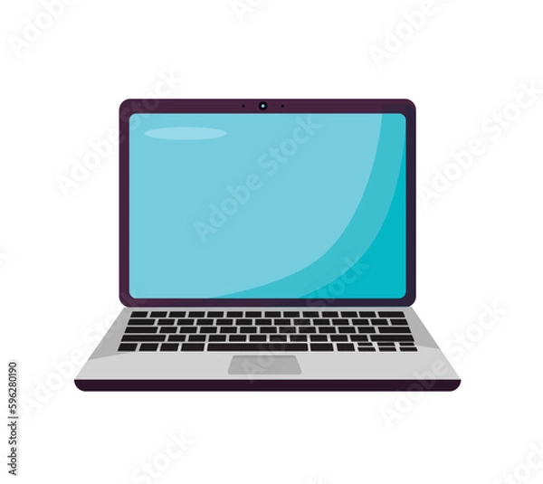 Obraz simple computer laptop isolated vector illustration