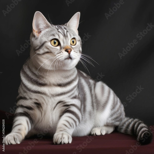 Fototapeta American shorthair cat. Generative AI.