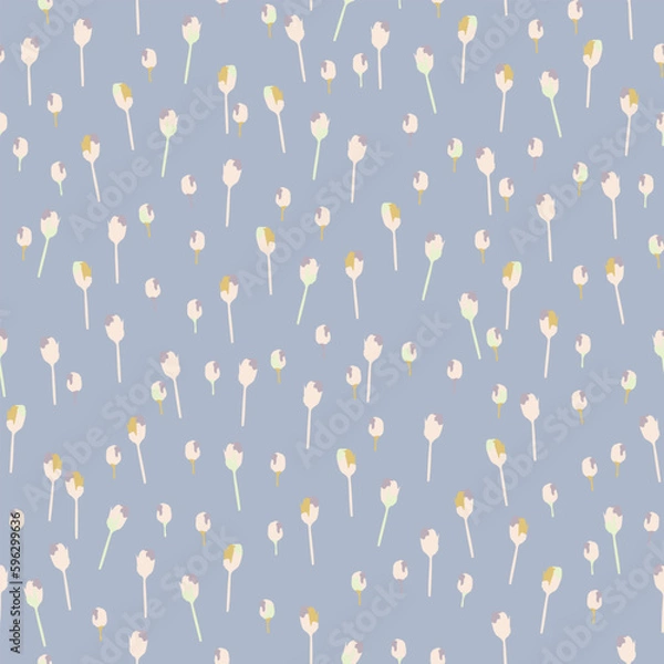 Fototapeta seamless mixed pastel abstract tiny tulips pattern background