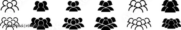 Fototapeta User icon vector set. Profile and people silhouette collection.Monochrome icon. People sign. account symbol. Leader and workers. People icon set in trendy flat style. Vector illustration