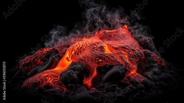 Fototapeta fire on black. generated by AI