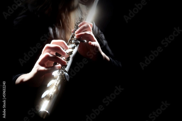 Fototapeta Flecista gra na instrumencie muzycznym